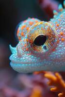 Closeup of a Colorful Underwater Creature photo