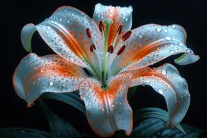 Water Droplets on a Lily Flower photo