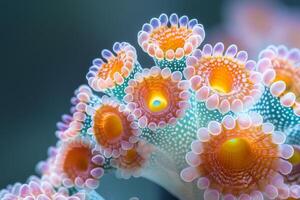 Close-Up of Colorful Coral Polyp photo