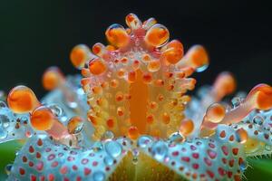 Macro Photography of Dewy Flower Stamen photo