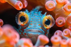 Close-Up of a Tiny Fish with Big Eyes photo