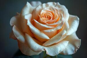 Closeup of a Delicate Peach Rose photo