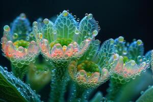 Dew-Covered Flowers in a Macro Perspective photo
