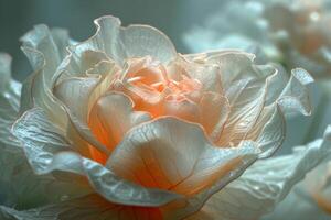 Delicate White Rose with Peach Center photo
