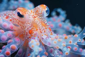 Close-Up of a Vibrant, Spotted Octopus photo
