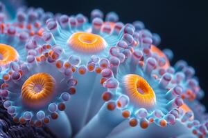 macro fotografía de vistoso coral arrecife foto