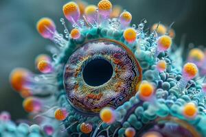 Abstract Eye with Colorful Organic Structures photo