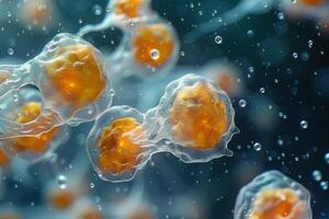 Microscopic View of Cells in a Liquid photo