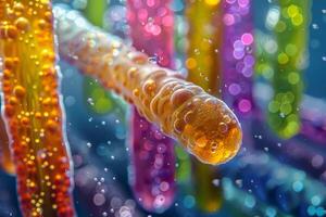 Abstract Colorful Bacterium with Bubbles photo