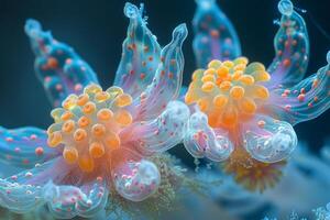 Closeup of Two Delicate Sea Creatures photo