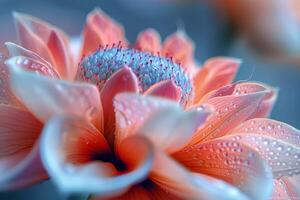 Close-up of a Delicate Flower with Water Drops photo