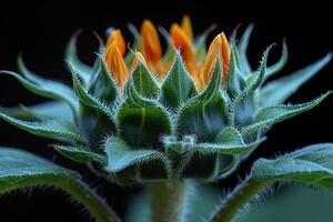 Close-up of a Sunflower Bud photo