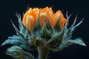 Close-Up of a Sunflower Bud photo