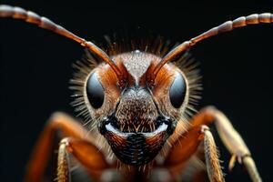 Macro Photography of a Red Ant photo