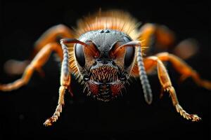 Macro Photography of a Red Ant photo
