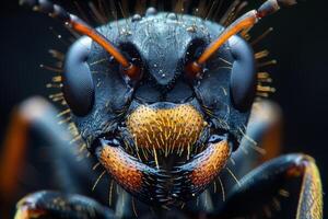 Macro Photography of an Ant's Face photo