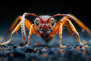 Close-up Portrait of a Red Ant photo