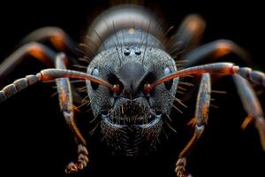 Macro Photography of an Ant's Head photo