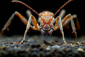 Macro Photography of an Ant's Head and Thorax photo