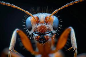 Macro Photography of an Ant's Face photo