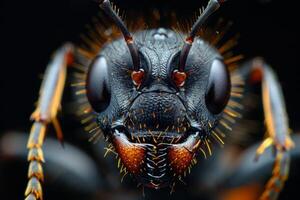Close-up Portrait of a Black Ant photo