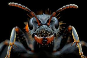Close-up of a Black Ant's Face photo