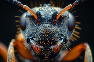 Macro Photography of an Ant's Face photo
