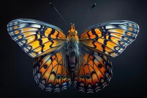 Vibrant Butterfly with Orange and Black Wings photo