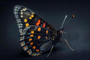 Black Butterfly with Orange and White Spots photo