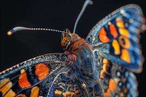 Close-up of a Colorful Butterfly with Folded Wings photo