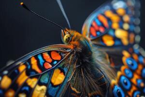A Butterfly's Colorful Wings, A Macro Perspective photo