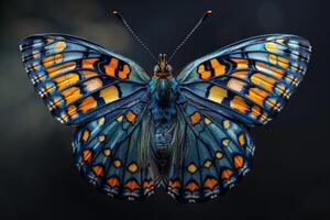 Blue and Orange Butterfly with Delicate Wings photo