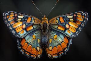 Close-up of a Colorful Butterfly with Intricate Patterns photo