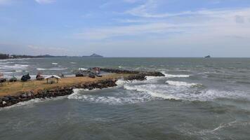 Boats are Anchored to Avoid Winds and Waves. video