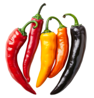 A picture of peppers and peppers on isolated transparent background png