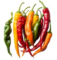A picture of peppers and peppers on isolated transparent background png
