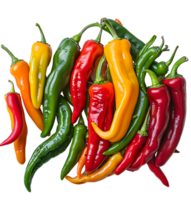 A picture of peppers and peppers on isolated transparent background png