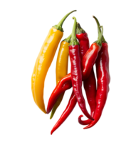 A picture of peppers and peppers on isolated transparent background png