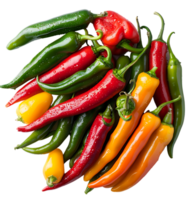 A picture of peppers and peppers on isolated transparent background png