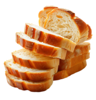Sliced bread displayed on isolated transparent background png