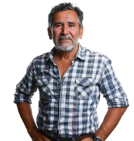 Smiling man with folding arms on isolated transparent background png