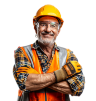Happy Builder Standing Pleased Posing on isolated transparent background png