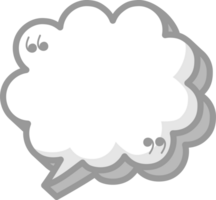 3d black and white color speech bubble balloon with quotation marks, icon sticker memo keyword planner text box banner png