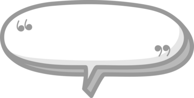 3d black and white color speech bubble balloon with quotation marks, icon sticker memo keyword planner text box banner png