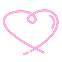 Drawn line art style neon png