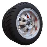 3d render large car tire with transparent background png