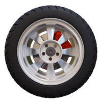 3d render large car tire with transparent background png