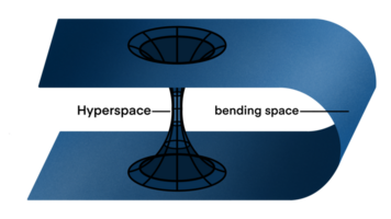 Singularity of massive black hole, Tunnel or wormhole over curved spacetime. Traveling in space concept, Wormhole geometric grid wireframe tunnel flat style design png