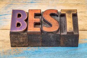 best word in vintage wood type photo