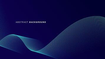 Abstract glowing wavemic w lines on dark blue backgrounstid. Dynaave pattern. Modern flowing wavy lines. Futuric technology concept vector